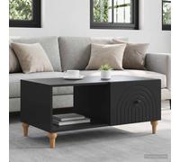 vidaXL Mesa de Café Negro 90 x 50 x 40 cm Madera de Ingeniería