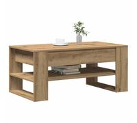 vidaXL Mesa de café Roble Artesanal 102 x 55 x 45 cm, Moderna de madera para espacios contemporáneos