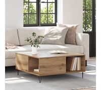 vidaXL Mesa de Café Roble artisan 80 x 80 x 36,5 cm