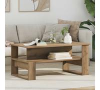 vidaXL Mesa de centro estilo artesanal, roble, 90 x 50 x 40 cm, material de madera