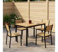 vidaXL Mesa de Cena de jardín Blanco y Negro 108,5 x 55 x 75 cm