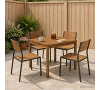 vidaXL Mesa de cena de jardín Natural 80 x 80,5 x 75 cm