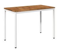 vidaXL Mesa de cena de jardín Natural y Blanco 108,5 x 55 x 75 cm