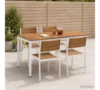 vidaXL Mesa de cena de jardín Natural y Blanco 108,5 x 55 x 75 cm