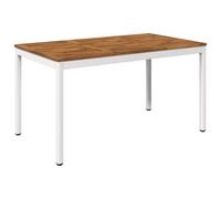 vidaXL Mesa de Cena de jardín Natural y Blanco 141 x 80,5 x 75 cm