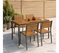 vidaXL Mesa de cena de jardín Natural y Café 108,5 x 55 x 75 cm
