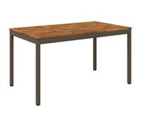 vidaXL Mesa de Cena de jardín Natural y Café 141 x 80,5 x 75 cm