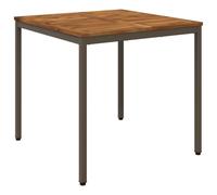 vidaXL Mesa de Cena de jardín Natural y Café 80 x 80,5 x 75 cm