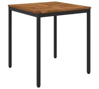 vidaXL Mesa de Cena de jardín Natural y Negro 70 x 68,5 x 75 cm