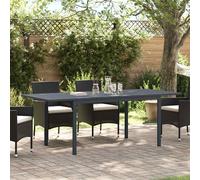 vidaXL Mesa de Cena Exterior 2 pcs Antracita 210 x 90 x 73 cm Acero, Mesa de Acero Elegante, Moderna para jardín y terraza, Rectangular, Plegable y Multiusos, ¡Mueble Exterior con Estilo