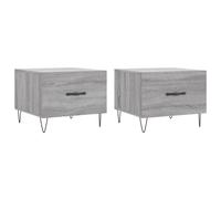 Vidaxl Mesa de Centro 2 Unidades Madera Ingeniería 50x50x40cm Blanco Sonoma gray