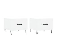 Vidaxl Mesa de Centro 2 Unidades Madera Ingeniería 50x50x40cm Blanco White
