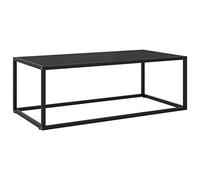vidaXL Mesa de Centro Auxiliar Consola Mesita de Salón Lateral para Teléfono Té Café de Sofá Hogar Sala de Estar Negra con Vidrio Negro 100x50x35 cm