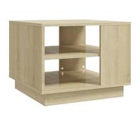 vidaXL Mesa de Centro Auxiliar Consola Mesita Salón Lateral Café Sofá Sala de Estar Muebles Mobiliario de Contrachapada Color Roble Sonoma 55x55x43 cm