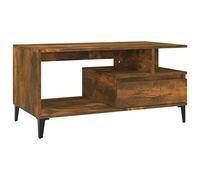 vidaXL Mesa de Centro Auxiliar Consola Mueble Salón Sala de Estar Oficina Sofá Almacenamiento Decoración Madera Contrachapada Color Roble Ahumado