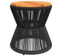vidaXL Mesa de centro base de alambre madera acacia negro Ø 45x44 cm