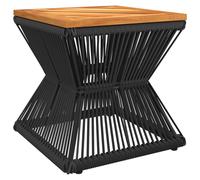 vidaXL Mesa de centro base de alambre madera acacia negro 38x38x38 cm