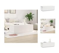 vidaXL Mesa de centro blanca de 100x50x35 cm, hecha de madera maciza de pino - Mesas de centro