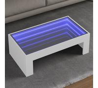 vidaXL Mesa de centro con iluminación LED blanca, 90x50x30 cm