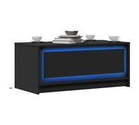 vidaXL Mesa de centro con luces LED madera de ingeniería negra