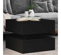 vidaXL Mesa de centro con luces LED negro 50x50x40 cm