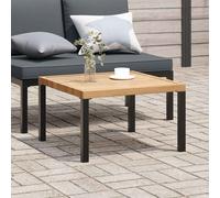 vidaXL Mesa de centro de jardín aluminio negro 65x65x40 cm