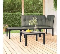 vidaXL Mesa de centro de jardín DPC y acero gris 55x55x31 cm