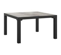 vidaXL Mesa de Centro de jardín DPC y Acero Gris 55x55x31 cm, Mesa de jardín, Mesa de Patio, Muebles de Exterior, Mesa de Exterior, Muebles de jardín