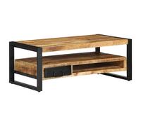 vidaXL Mesa de centro de madera maciza de mango rugosa 90x50x36 cm