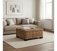 vidaXL Mesa de centro GENDT Ratán natural Natural 67 x 60 x 30 cm