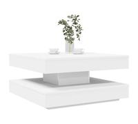 vidaXL Mesa de centro giratoria 360 grados blanco 70x70x34,5 cm