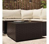 vidaXL Mesa de centro jardín cuadrada ratán PE marrón 50x50x30 cm