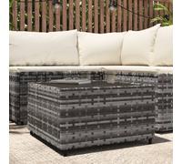 vidaXL Mesa de centro jardín cuadrada ratán sintético gris 50x50x30 cm