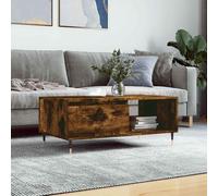 vidaXL Mesa de centro madera contrachapada roble ahumado 90x50x36,5 cm