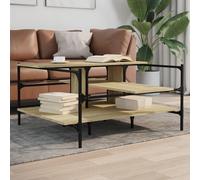 vidaXL Mesa de centro madera ingeniería roble Sonoma 100x100x48,5 cm