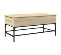 vidaXL Mesa de Centro, Mesita de Sofá con Almacenamiento, Mueble Auxiliar, Decoración para Salón Hogar, Madera y Metal Roble Sonoma