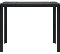vidaXL Mesa de centro negra, 78x78x74 cm, aspecto madera, fabricada en HDPE