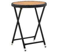 vidaXL Mesa de centro ratán sintético y madera maciza de acacia 60 cm