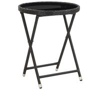vidaXL Mesa de centro ratán sintético y vidrio templado negro 60 cm