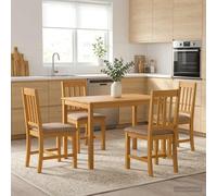 vidaXL Mesa de Comedor 110 x 75 x 75 cm Madera de Roble Sólido Natural