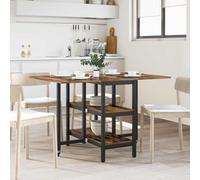 vidaXL Mesa de comedor, 122 x 80 x 76,5 cm, tablero de madera, acabado roble ahumado