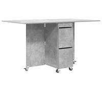 vidaXL Mesa de comedor, 140 x 80 x 77 cm, tablero de madera, color gris cemento, forma rectangular