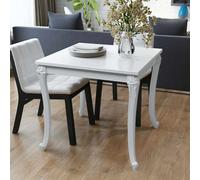 Mesa de comedor blanco brillante 80x80x76 cm