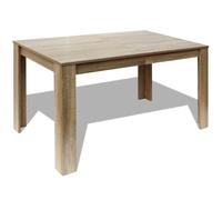 vidaXL Mesa de comedor color roble 140x80x75 cm en color Marrón/Blanco | estructura resistente ideal para salón dormitorio o estudio