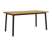 vidaXL Mesa de Comedor con Borde Natural 160 x 70 x 75 cm Blanco