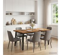 vidaXL Mesa de Comedor con Borde Natural 160 x 80 x 75 cm Natural
