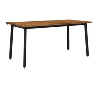 vidaXL Mesa de Comedor con Borde Natural 160 x 80 x 75 cm Natural