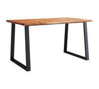 vidaXL Mesa de comedor con borde vivo madera maciza de acacia 140x80x75 cm