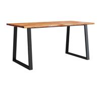 vidaXL Mesa de comedor con borde vivo, madera maciza de acacia 160x80x75 cm