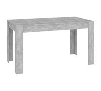 vidaXL Mesa de Comedor contrachapada Gris hormigón 140x74,5x76 cm